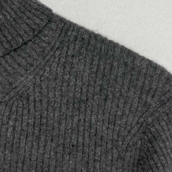 SAKS FIFTH AVENUE Sweater Womens L 100% Cashmere Turtleneck Ribbed Pullover Gray - Picture 9 of 12